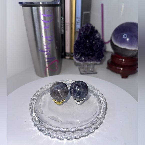 Iolite Mini Spheres with crowns - Set of 2/$30 - Picture 8 of 10